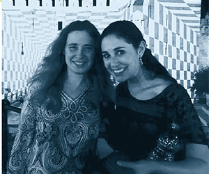 Jamie Garden pictured with one of the PhDs she worked with in Israel.