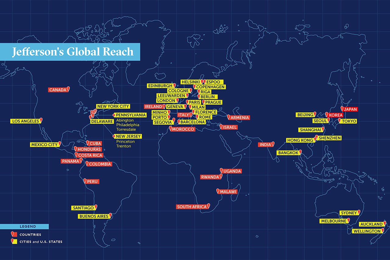 Jefferson's Global Reach Map